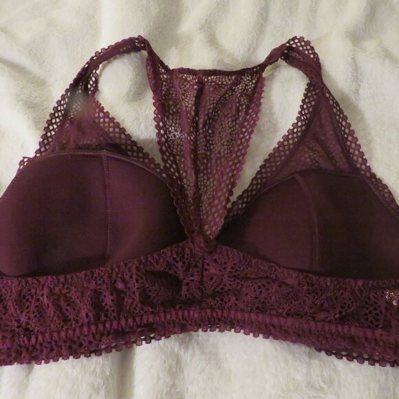 Victoria's Secret Burgundy Purple Lace Bralette Large - Picture 3 of 4